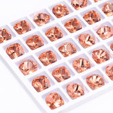 Light Peach Cushion Square Shape High Quality Glass Pointed Back Fancy Rhinestones WholesaleRhinestone
